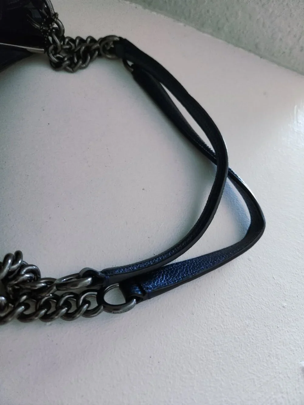 Like New Coach Lexy Midnight Metallic Blue Shoulder Bag Purse